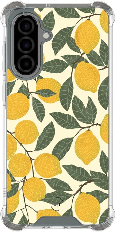 Shockproof hoesje - Geschikt voor Samsung Galaxy A56 - Citroenen - Extra sterke case - TPU/polycarbonaat - Natuur - Geel, Transparant