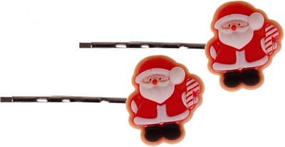 Schuifspeldjes Zilverkleurig Kerstthema - Kerstmannetjes - Set 2 Stuks - 2,5cm