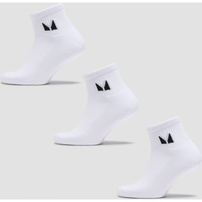 MP Unisex Ankle Socks (3 Pack) - White - UK 2-5