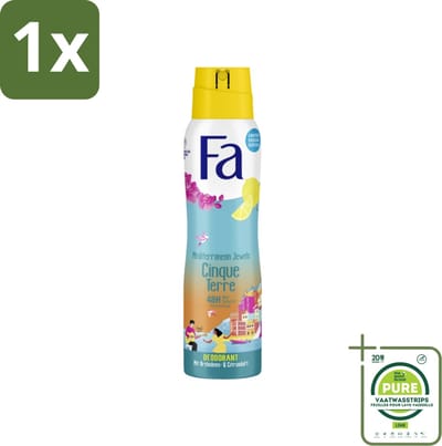 1 x Fa - Deodorant Spray - Mediterranean Jewels - Orchidee & Citrus - 48 uur Bescherming - 150 ml - Deodorant Spray - 48 Uur Bescherming - Orchidee Citrus - Vegan Deodorant - Aluminiumzoutvrij