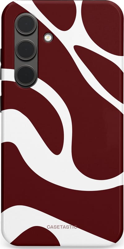 Casetastic Hoesje Geschikt voor Samsung S24 - Stijlvolle Beschermende Duo-layer Case - Bordeaux Swirl