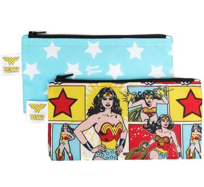 Bumkins - Reusable Snack Bag | Herbruikbaar Snackzakje - Small (2 stuks) - DC Comics - Wonder Woman