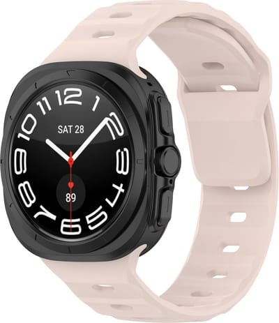 By Qubix - Compatible Samsung bandje - Solid Sportband - Lichtroze - Geschikt voor Samsung Galaxy Watch Ultra / Ultra 2 - 47mm