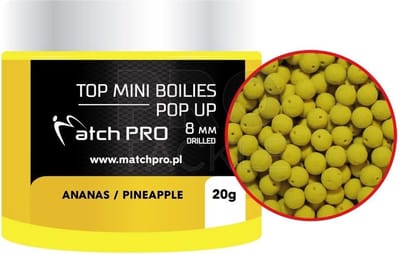 MatchPro Top Boilies Pre Drilled 8mm 80g – Voorgeboorde Harde Boilies voor Selectief Vissen - Smaak : Halibut