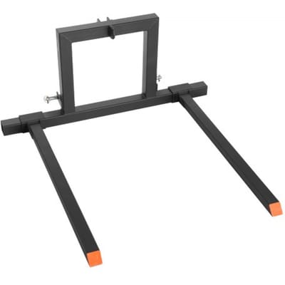 VEVOR Palletvorken 680 Kg, 3-Punts Vorkenbord voor Klemming, Totale Lengte 1280 mm, Vorktanden met Verstelbare Vorkbreedte van 735-1170 mm, Snelkoppelingen voor Tractoren van Categorie 1