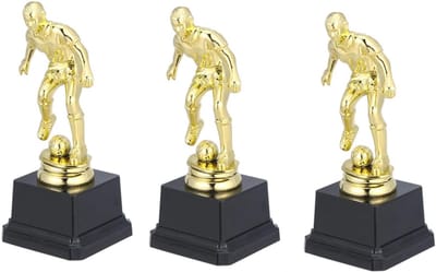 Prijsuitreiking Trofee - Feestprijzen Wedstrijd - Sport Evenementen - Herbruikbaar Plastic Materiaal - 15.5 cm Hoog - Goudkleurig