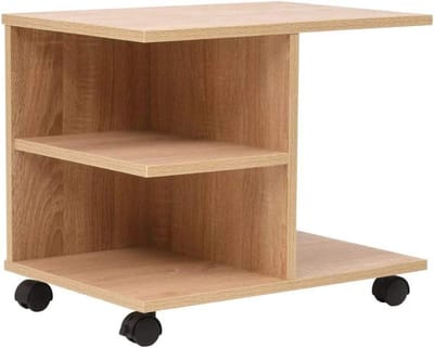 Rolrek met Opbergvakken - Bijzettafel met Wieltjes - Opbergen en Organiseren - Melamine Coating
