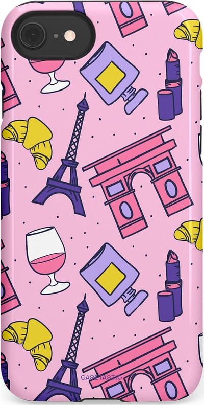 Casetastic Hoesje Geschikt voor Apple iPhone 7/8/SE - Stijlvolle Beschermende Duo-layer Case - Trip to Paris