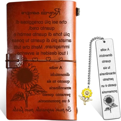 Inspirerende leren journal als verjaardagscadeau of kerstcadeau voor vrouwen, gepersonaliseerde geschenken voor moeder, vrienden en collega's