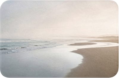 Badmat 60x40 cm - Antislip - Kustlijn - Strand - Oceaan - Badmatten voor badkamer - Badkamermat - Douchemat - Badkamer mat