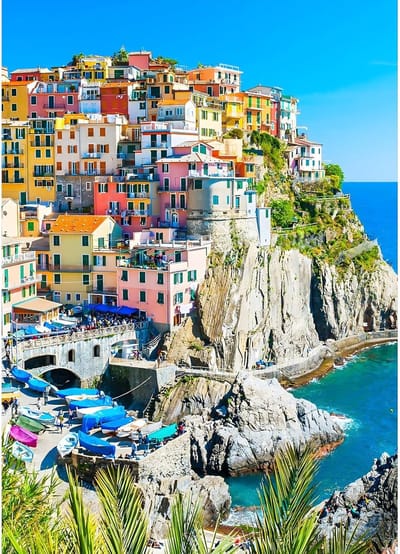 5D DIY Cinque Terre Diamond Painting, DIY Borduurwerk Zee Dorp Diamant Schilderij Volledige Kruissteek Schilderij Kits voor Volwassenen Beginners 30x40cm