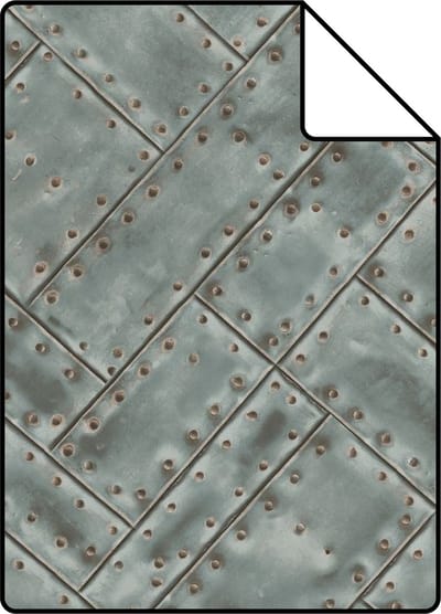 Proefstaal Origin Wallcoverings behang metalen platen lichtgrijs - 26,5 x 21 cm - 337242-S