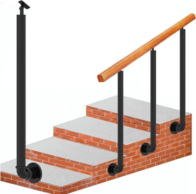 Trapleuning Paal - Veiligheidsgreep Bar - Veilig Traplopen - Verstelbaar Hoogte - 95 cm - Zwart