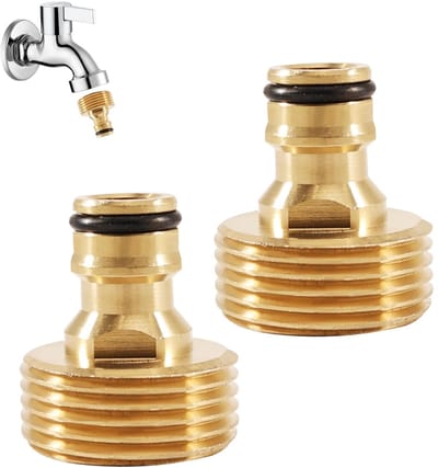 Dailygoods - 2pcs Brass Quick Release Adapters - Tuinaccessoires - Robuuste Koppelingen - 1 Inch - Voor Tuinslang - Ideaal voor Irrigatie en Waterafvoer