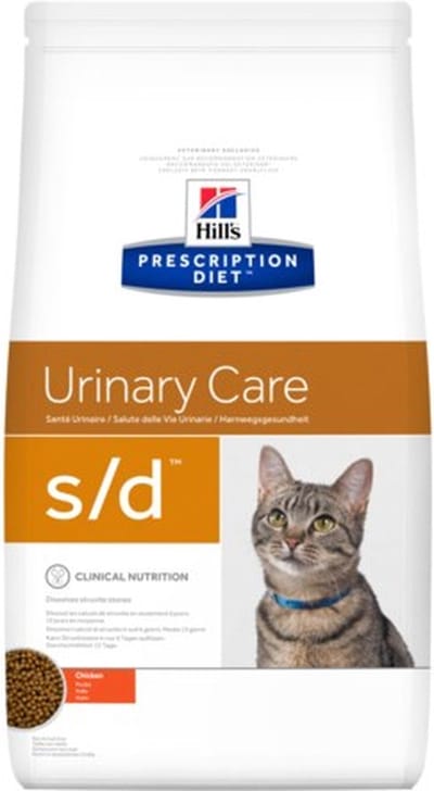 1,5kg S/D Urinary Dissolution met Kip Hill's Prescription Diet Kattenvoer