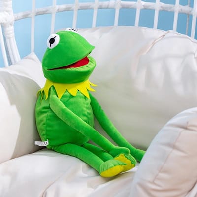 Kermit de Kikker Grappige Pluche Pop Handpop Schooltas Kikker Dier Pluche Speelgoed Grote Pop Buikspreker Poppenspel Rekwisieten Voor Baby 60cm groen