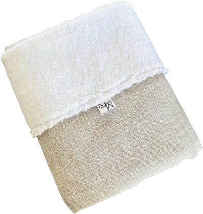 Mauties Mama - Wiegdeken - Linnen Teddy - 100% katoen (70 x 100cm) - Handgemaakt in Nederland