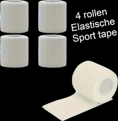 Allernieuwste.nl® 4 Rollen Zelfklevende Elastische Sport Brace Verbanden - Voor Enkel Arm Voet Knie Vinger 4 Rol Wit %%
