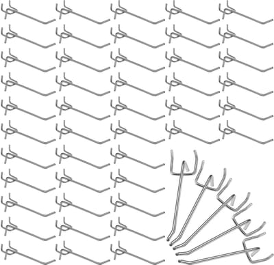 Unyqoos ® Gatenwand Haken Set voor Efficiënte Werkplaatsorganisatie, Roestvrij Staal, 50 Stuks, 10.5 cm Lang