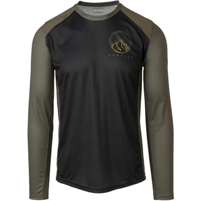 MTB Fietsshirt Lange Mouwen Venture Unisex - Zwart - XL