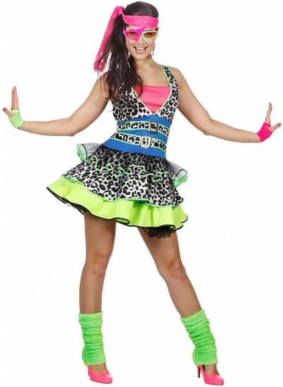 80's Girl kostuum Neon - Maat 34