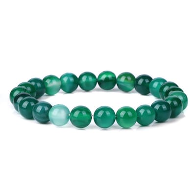 Bixorp Gems Groene Portland Agaat Edelstenen Armband 8mm - Edelsteen Kralenarmband - Spiritueel Cadeau - 18cm