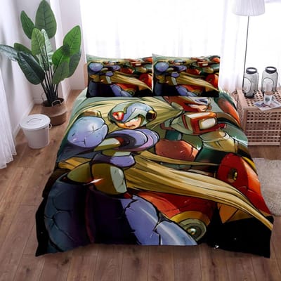 Mega Man Kindertijd Dekbedovertrek Set King Queen Double Full Twin Eenpersoons Maat Bedlinnen Set AU Double(180x210cm)