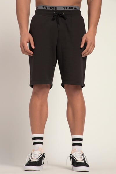 STHUGE - Heren - Sweatbermuda basic fit elastische band - Zwart - Maat 3XL