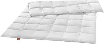Sleepling 155 x 220 cm veren dekbed | dekbed gevuld met 100% veren van klasse 1 | Downpass- en Nomite-gecertificeerd | doorgestikt dekbed | verendekbed | tijk van mako-katoen | wasbaar op 60 graden | gemaakt in de EU | wit