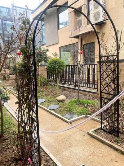 Metalen Tuinboog - Klimplant Steun - Tuin Decoratie - Weerbestendig Gegalvaniseerd - 370 x 250 cm - Zwart