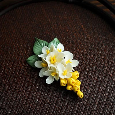 keramisch handgehouden magnolia draad geurig huisdecoratie ornament, bruiloftsdecoratie, cadeau black
