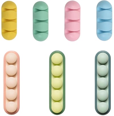 SnelShoppen - 7 Pack Silicone Kabelclips - Multi-Purpose Zelfklevende USB Kabelhouders - Kabelbeheer voor Bureau Thuis Kantoor PC Laptop - 2 Maten - K