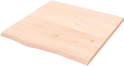 Tafelblad Massief Eiken - Vervangend Blad - Tafel Opknappen - Handgemaakt Natuurlijke Rand - 60x60 cm - Bruin