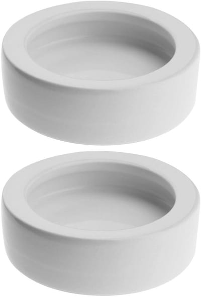 Dailygoody - Reptielkom - Keramische Schaal Set - Gebogen Rand - Wit - Voor Spin en Gekko - Ideaal voor Krabben en Reptielen - 2 stuks