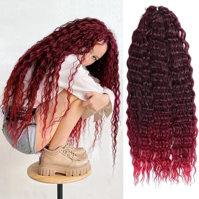 3 Packs 55cm Watergolven Twist Haakhaar voor Butterfly Locs, Bohemian Vlecht Extensions en Synthetisch Haar voor Vrouwen