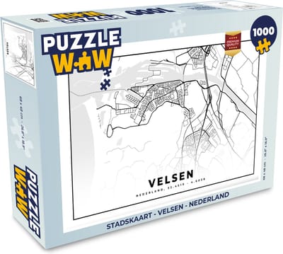 Puzzel Stadskaart - Velsen - Nederland - Legpuzzel - Puzzel 1000 stukjes volwassenen - Plattegrond