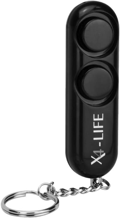 Zakalarm - Persoonlijk alarm - Veiligheid onderweg - 120 dB dubbele sirene - 25 x 85 x 17 mm - Zwart