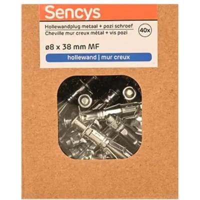 Sencys Plug Voor Gipsplaat Staal - Diam. 8x38mm - 40 Stuks