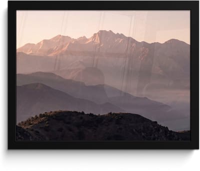 Poster in lijst - Fotolijst 40x30 cm - Posters - Panorama - Landschap - Bergen - Posterlijst zwart - Decoratie - Wanddecoratie woonkamer - Muurdecoratie slaapkamer