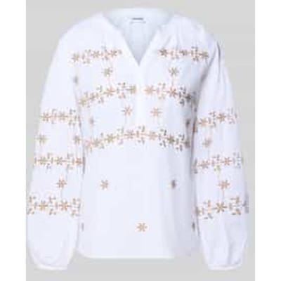 Blouse met tuniekkraag en korte knoopsluiting