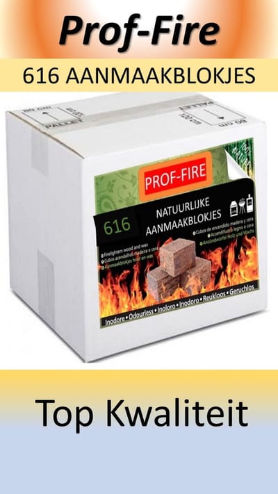 Prof-Fire | 616 Aanmaakblokjes voordeeldoos - Top Kwaliteit - Milieuvriendelijk - CO2 Neutraal - Lange brandduur - Top Kwaliteit