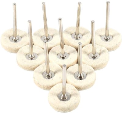Allecto - Polijstaccessoires - 10pcs Wol Vilt Polijstwielen - Voor Metaal en Plastic - Geschikt voor Draaigereedschap - 25mm - Hoogwaardige Polijst...