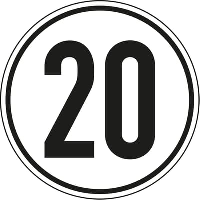 Tempo 20 km bord - aluminium 200 mm