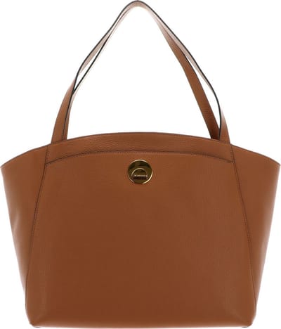 COCCINELLE Leren Shopper Schoudertas Liya Handbag Grained Leather Cuir Terracotta