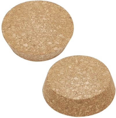 Dailygoods- Kurkstoppen Taps Toelopend - 2 Stuks - Lichtbruin/Bruin - Rond - 100 mm x 25 mm - Ideaal voor Wijnen/Decoratieve Flessen - Flessenstoppen