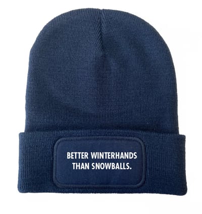 Better winterhands than snowballs wintermuts navy | wit- soBAD. | Unisex | Skimuts | Muts | Kou | met grappige tekst | Winter | Beanie