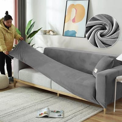 Bankhoes Stretch Fluwelen Antislip Bankhoezen Voor Woonkamer L Vorm Sectionele Bankhoes Fauteuilhoezen 2pcs pillowcase