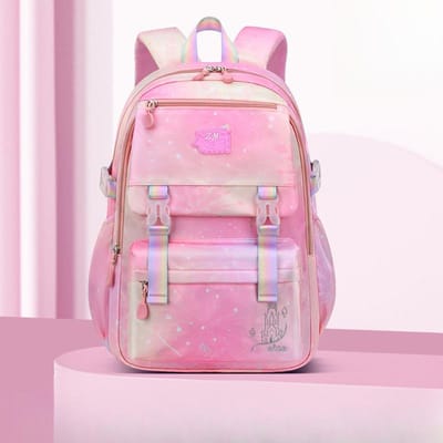 Cartables légers pour les élèves du primaire, Sacs à dos pour filles, Sacs à dos pour enfants à dégradé pink
