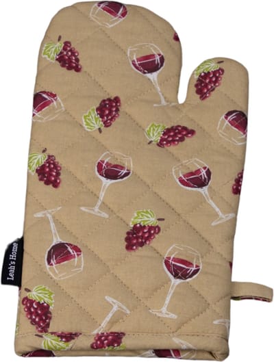 Ovenwanten - 2 Stuks - Comfort Grip - Machine wasbaar - Cadeau voor haar - Wijn - Wijnglas- Druiven-Kado voor hem