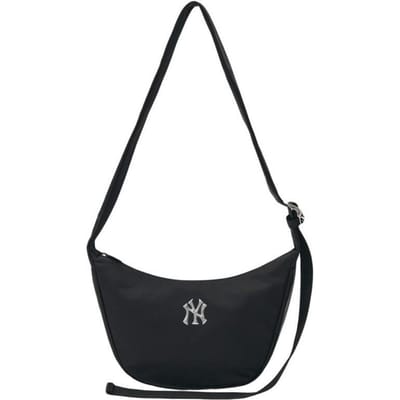 Sac bandoulière en nylon à fermeture éclair avec logo de marque MLB Sacs unisexes Noir 3ACRM044N-50BKS Black black